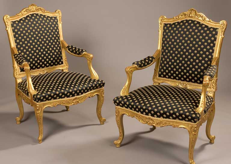 pair of giltwood chairs